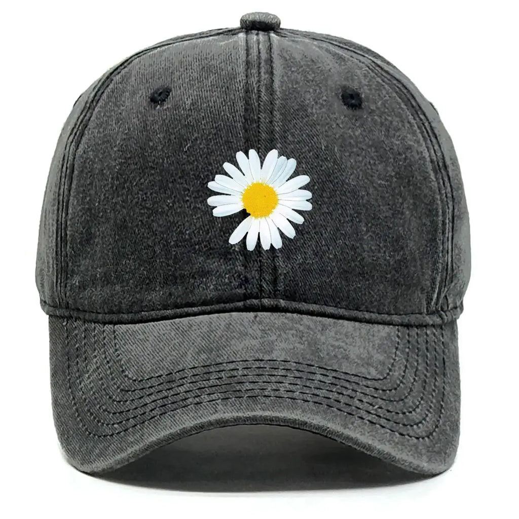 New Daisy Print Baseball Cap Adjustable Mesh Hat Retro Cotton Snapback
