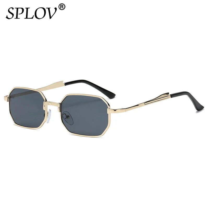 Luxury Narrow Sunglasses Fashion Rectangle Women Men Metal Brand Driving Shades Classic Oculos Masculino Glasses UV400