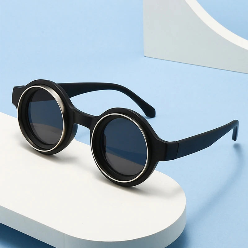Men Fashion Retro Round Sun Glasses Classic Trendy Outdoor Eyeglasses
