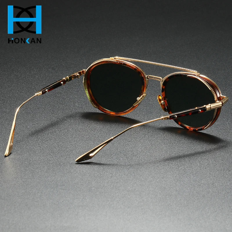 Luxury Round Sunglasses Men New Fashion Outdoor Shades for Driving Women Eyeglasses Trendy Vintage Brand Design UV400Sun Glasses