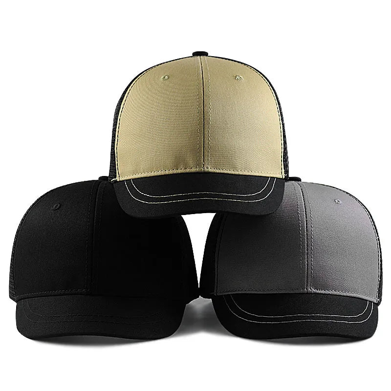Big head Adjustable Men and Women Sun Hat Breathable Short Brim Baseball Cap