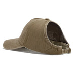Retro Washed Backless Baseball Cap for Women, Outdoor Sports Ponytails,Stylish Cap