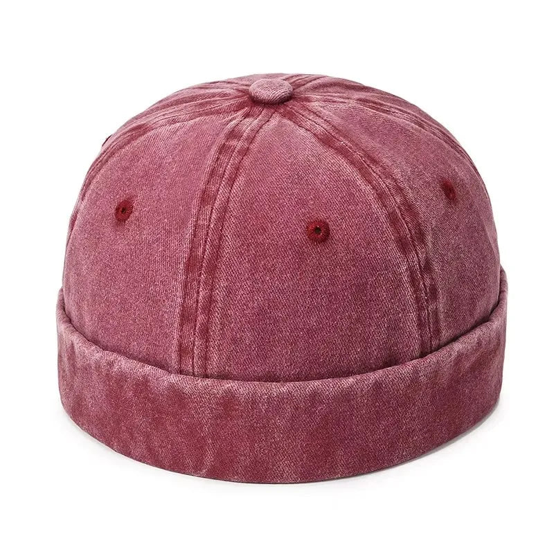 New Women Men Solid Cotton Cap Hat Washed Denim Beanie Hat