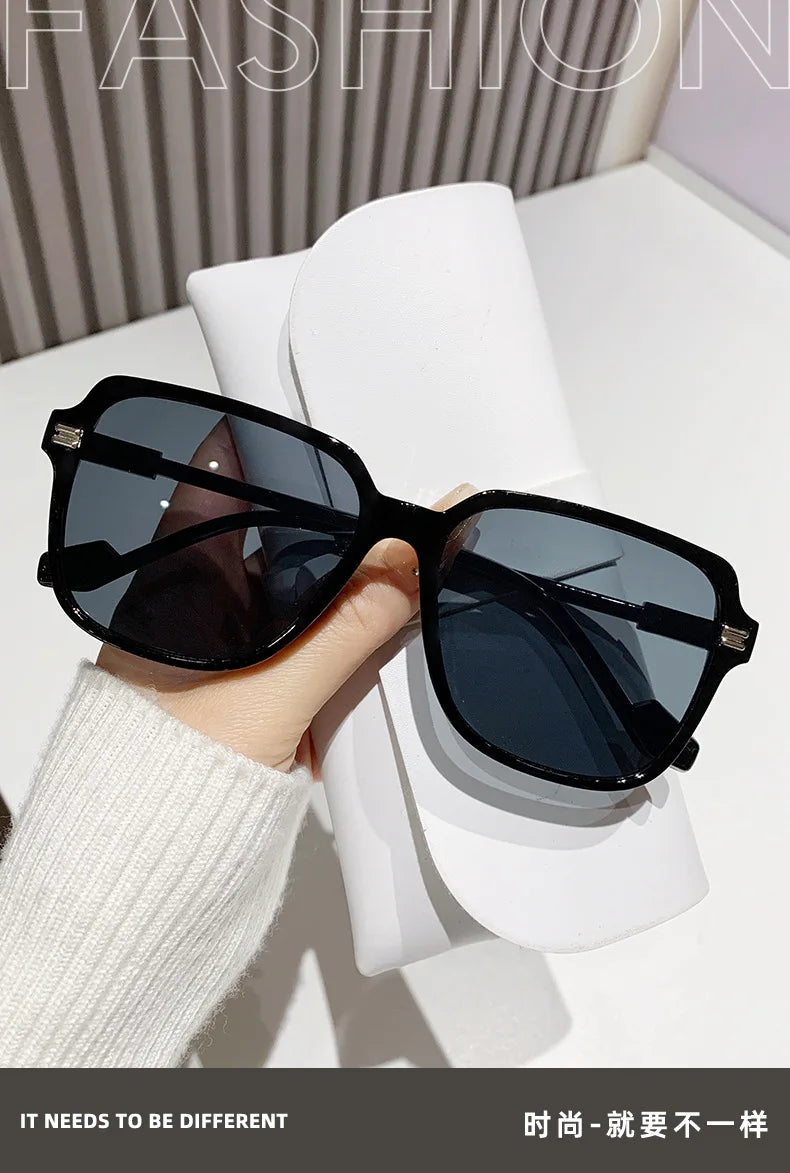 Classic Fashion Large Frame Square Glasses Transparent Lens Casual Decorative Glasses Suitable for Office Очки Солнечные Мужские