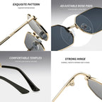 Luxury Narrow Sunglasses Fashion Rectangle Women Men Metal Brand Driving Shades Classic Oculos Masculino Glasses UV400