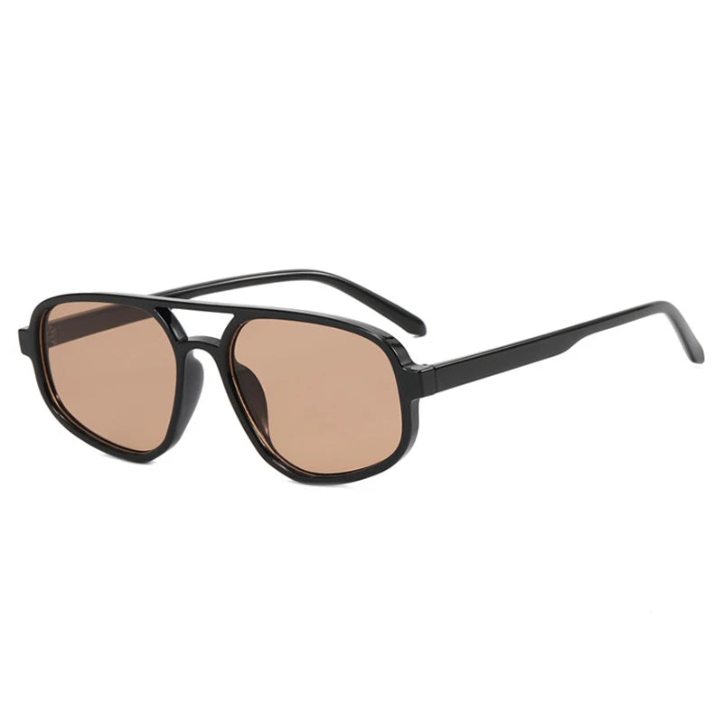 Luxury Brand Design Vintage Sunglasses For Women Men Thick Frame Double Bridges Eyewear Female Fashion Pilot Sun Glasses UV400