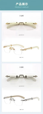 Luxury Rimlesss Sunglasses Women Men Fashion Square Clear Lens Sun Glasses Brand Eyeglasses Travel Driving Eyewear