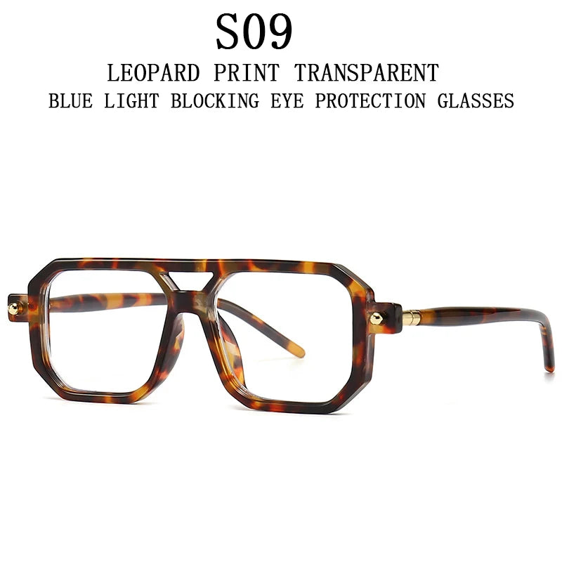Retro Fashion Square Blue Light Blocking Shades Sunglasses For Men