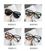 Classic Fashion Large Frame Square Glasses Transparent Lens Casual Decorative Glasses Suitable for Office Очки Солнечные Мужские