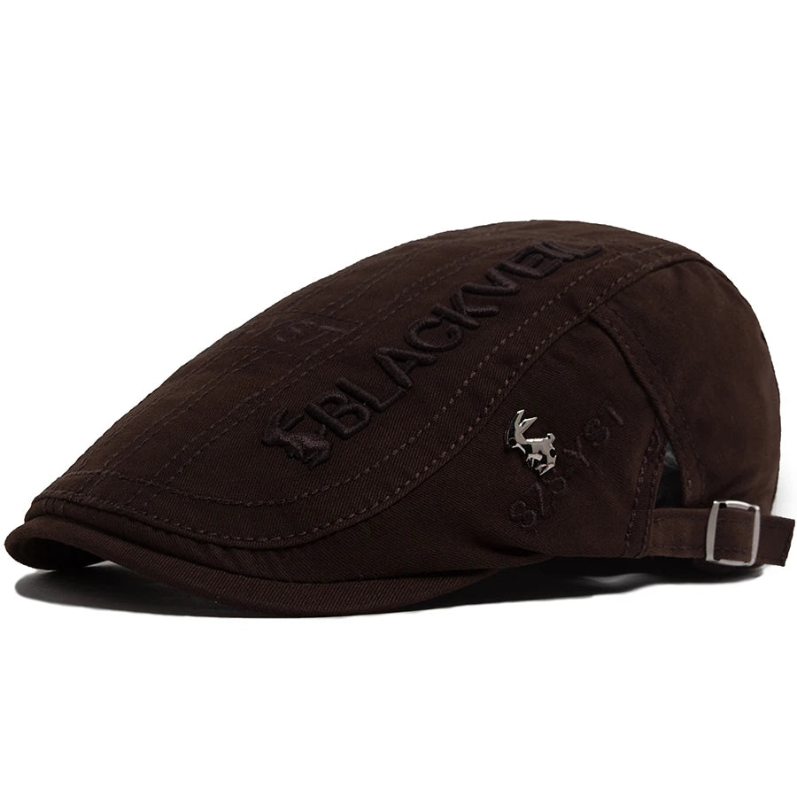 Men Beret Fashion Rabbit Embroidery Flat Caps Spring Summer Visor For Male