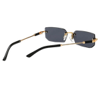 Retro Rimless for Women Men Trendy Frameless Rectangle Sun Glasses