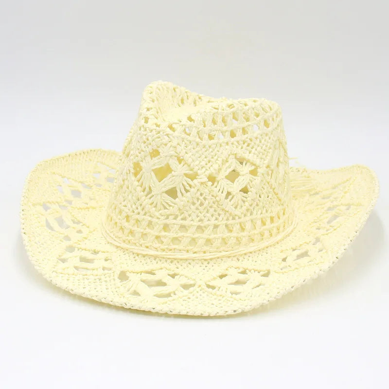 Cowboy Western Cowgirl Hat Foldable Wide Brim Cowboy Hat for Unisex