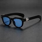 Square Sunglasses for Women Vintage Thick Frame with Metal Carved