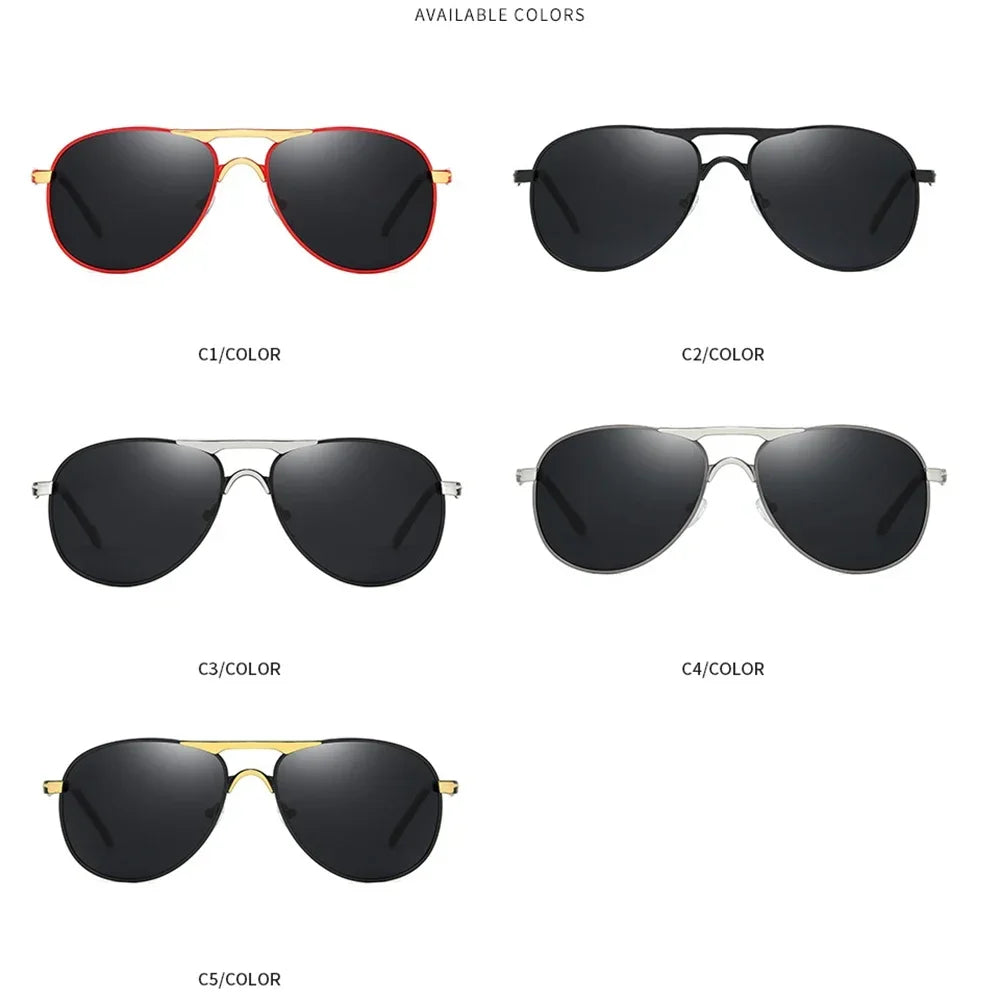 Luxury Polarized Sunglasses Men Women Driving Fishing Retro Sun Glasses Brand Designer Male Metal Sunglasses For Man UV400