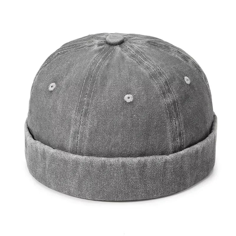 New Women Men Solid Cotton Cap Hat Washed Denim Beanie Hat