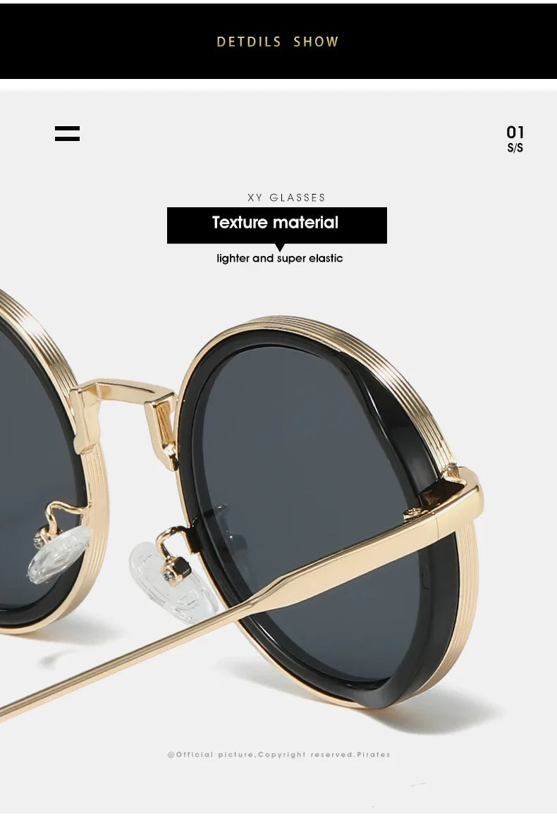 Luxury Designed Sunglasses Women Men Unisex Brand Quality Round Glasses Retro Styles Street Shopping Photography Eyepieces