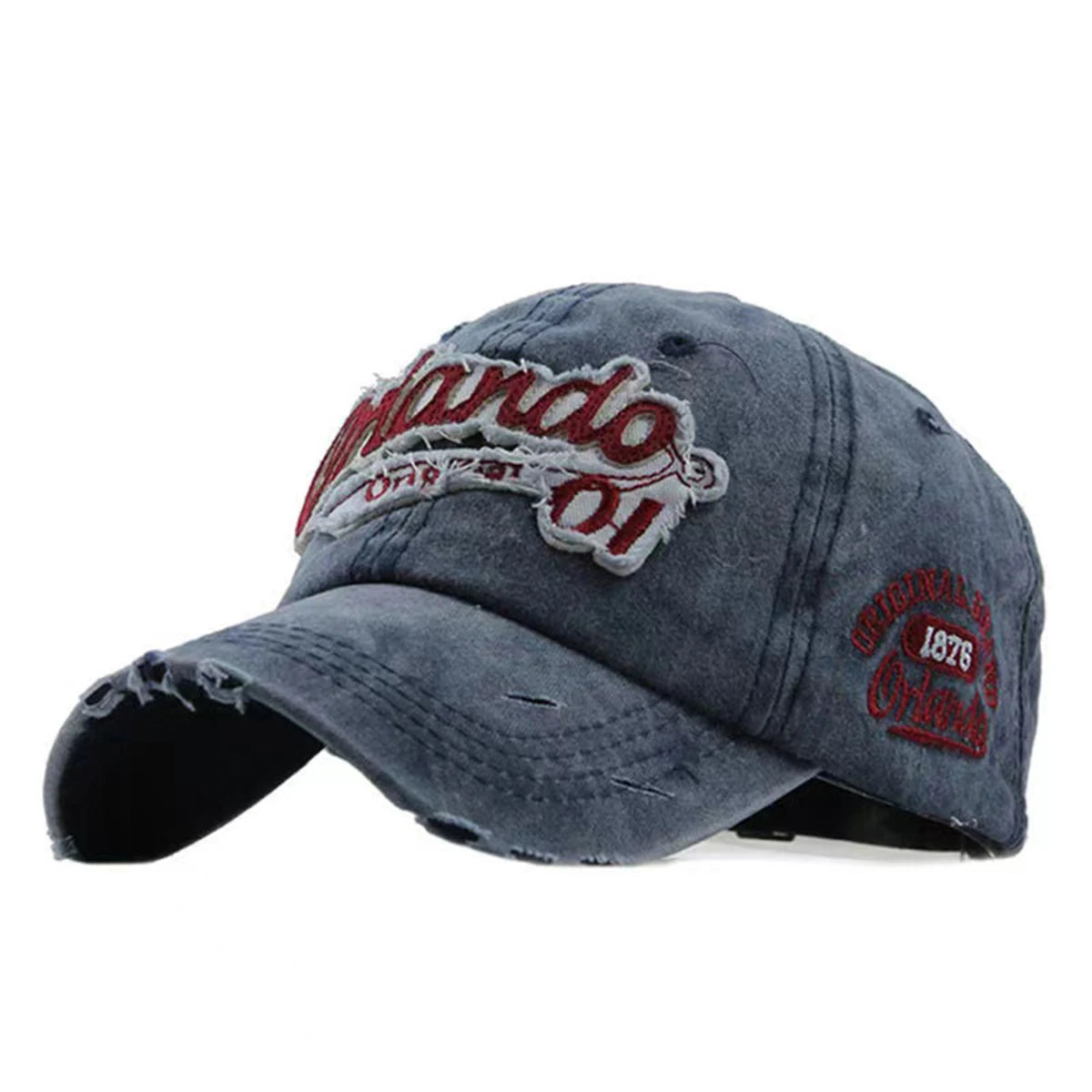 Unisex Orlando 01 Letter Embroidery Wash Baseball  Spring and Autumn Caps for men & women