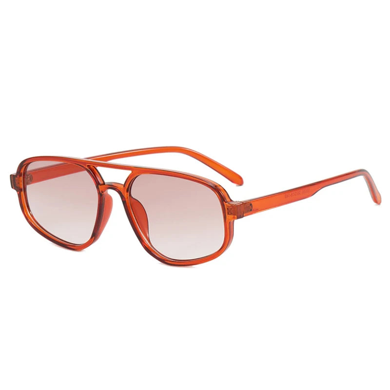 Luxury Brand Design Vintage Sunglasses For Women Men Thick Frame Double Bridges Eyewear Female Fashion Pilot Sun Glasses UV400