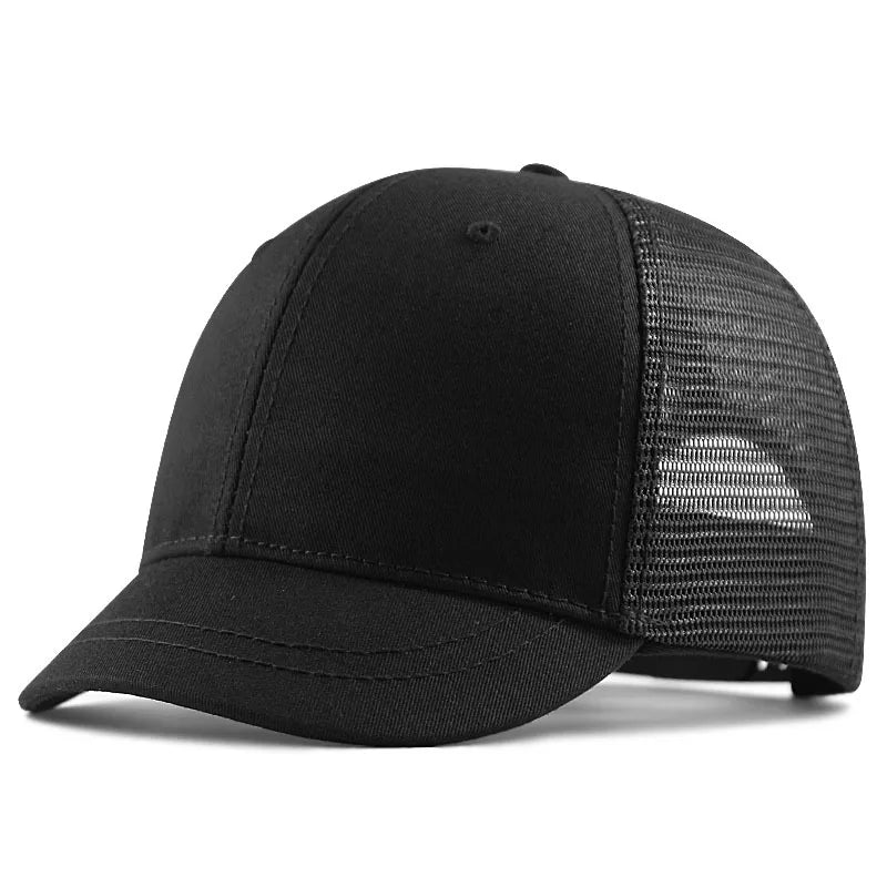 Big head Adjustable Men and Women Sun Hat Breathable Short Brim Baseball Cap