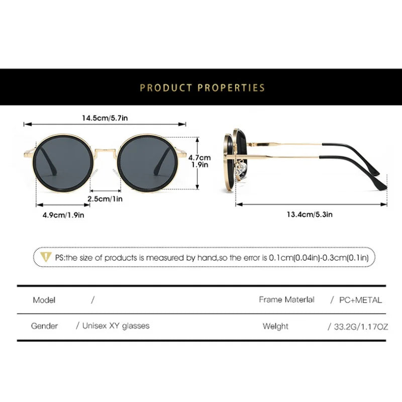 Luxury Designed Sunglasses Women Men Unisex Brand Quality Round Glasses Retro Styles Street Shopping Photography Eyepieces