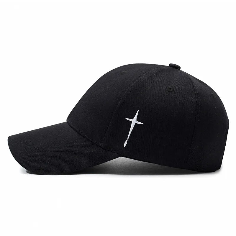 Unisex Spring Style Sports  Baseball Hat with Side - Embroidered Cross Patterns. Outdoor Adjustable Casual Hat Sunscreen Hats