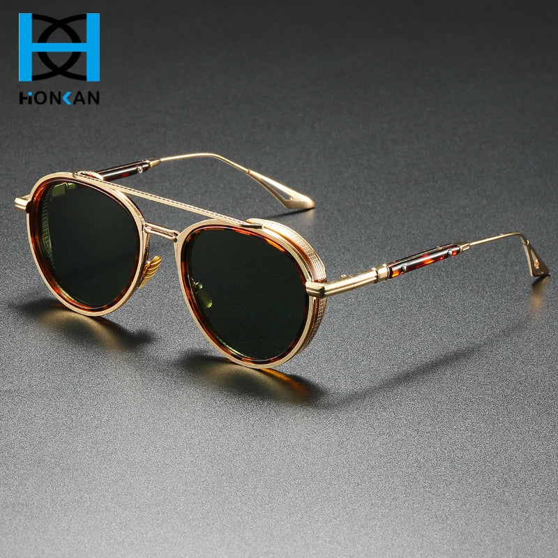 Luxury Round Sunglasses Men New Fashion Outdoor Shades for Driving Women Eyeglasses Trendy Vintage Brand Design UV400Sun Glasses