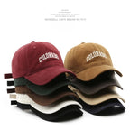 Cotton Baseball Caps for Women and Men Letter “COLORADO” Embroidery Hats