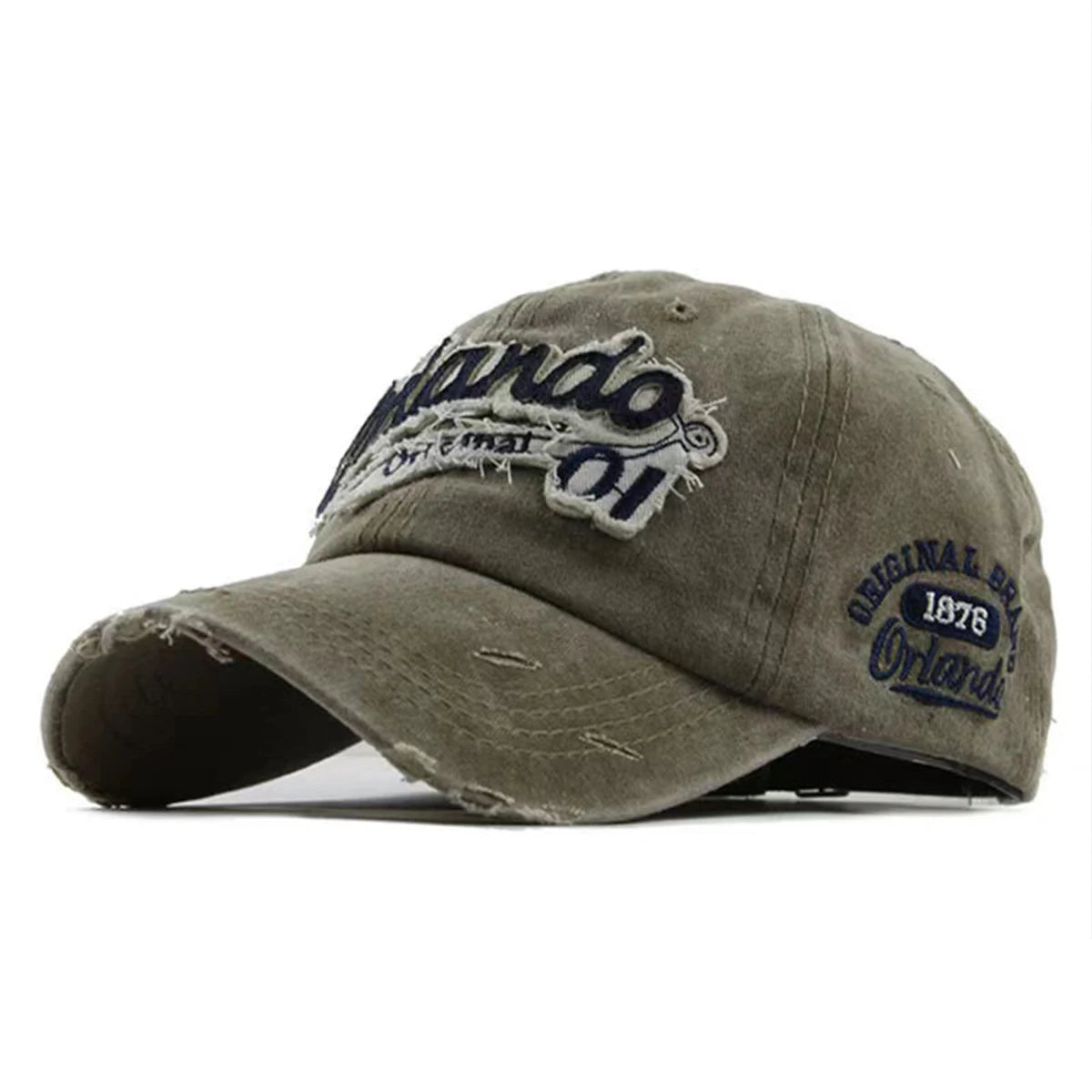 Unisex Orlando 01 Letter Embroidery Wash Baseball  Spring and Autumn Caps for men & women