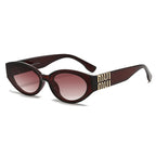 Luxury Glamour Oval Minimalist Fashion Brand Women Sun Glasses