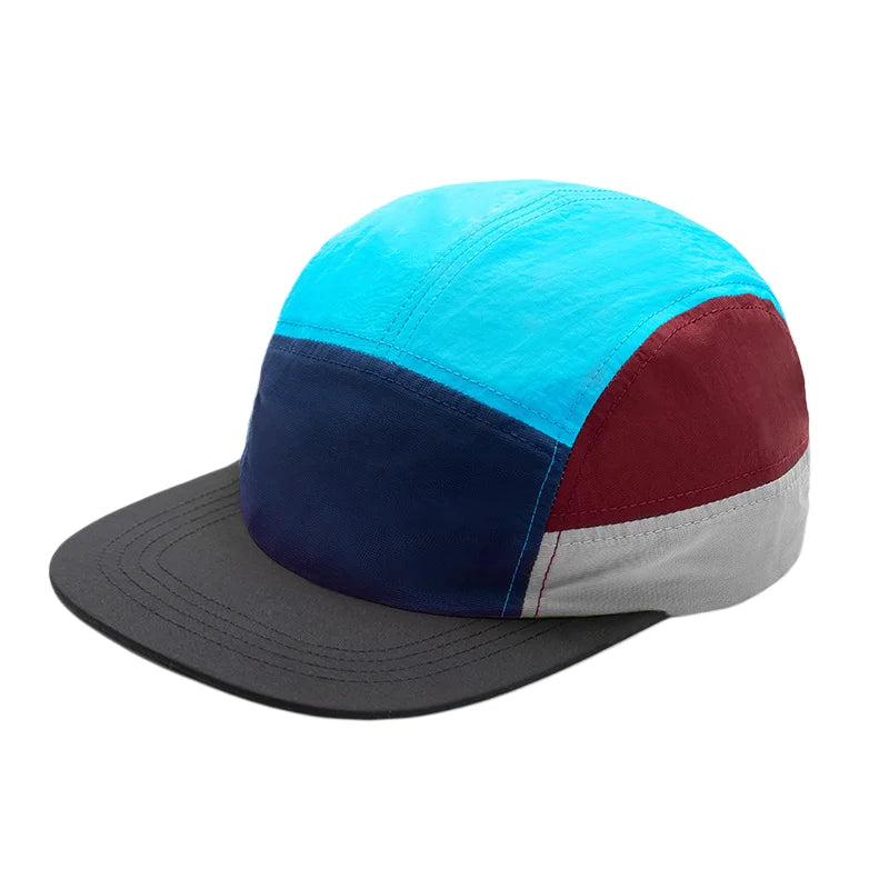 Color Block 5 Panel Cap Men Women Quick Dry Baseball Hat