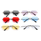 Luxury Rimless Square Sunglasses Man Brand Designer Frameless Gradient Sun Glasses Woman Fashion Vintage Metal Oculos De Sol