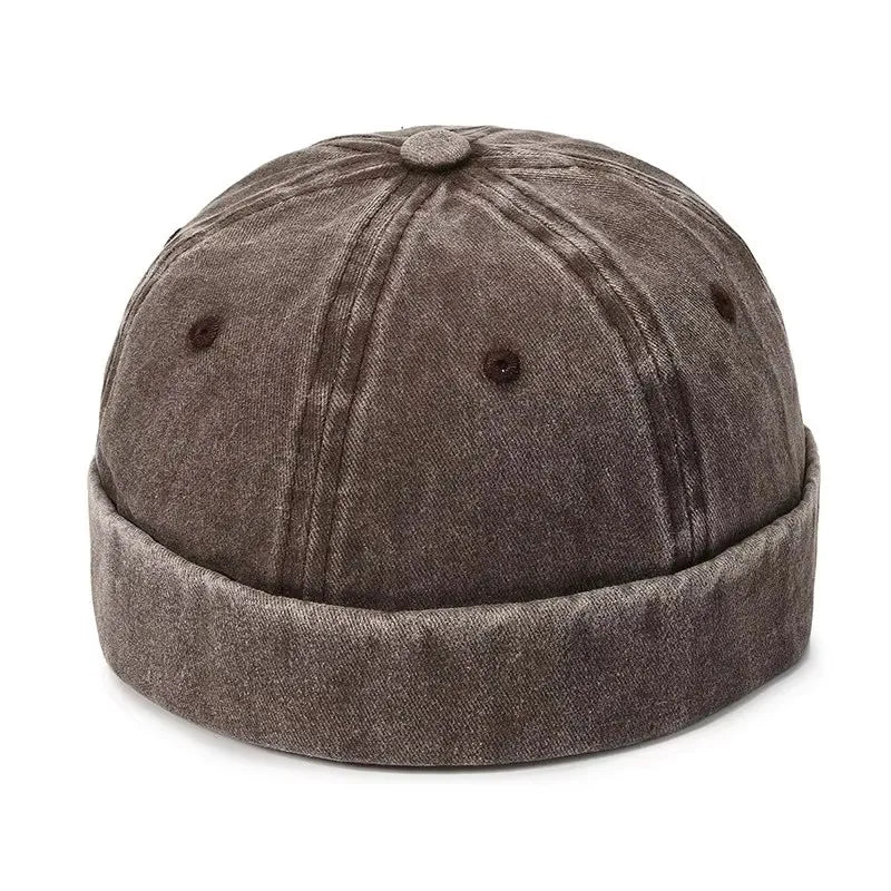New Women Men Solid Cotton Cap Hat Washed Denim Beanie Hat