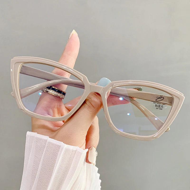 Women Glasses Anti Blue Light Glasses Oversized Vintage Glasses Computer Eyewear Full Frame Transparent Eye Protection Eyewear
