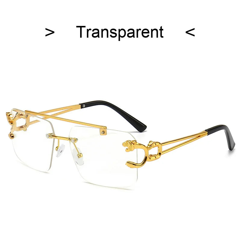 Luxury Square Sunglasses Man Woman Brand Designer Vintage Rimless Sun Glasses Male Female Fashion Retro Mirror Oculos De Sol