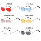 Luxury Rimless Square Sunglasses Man Brand Designer Frameless Gradient Sun Glasses Woman Fashion Vintage Metal Oculos De Sol