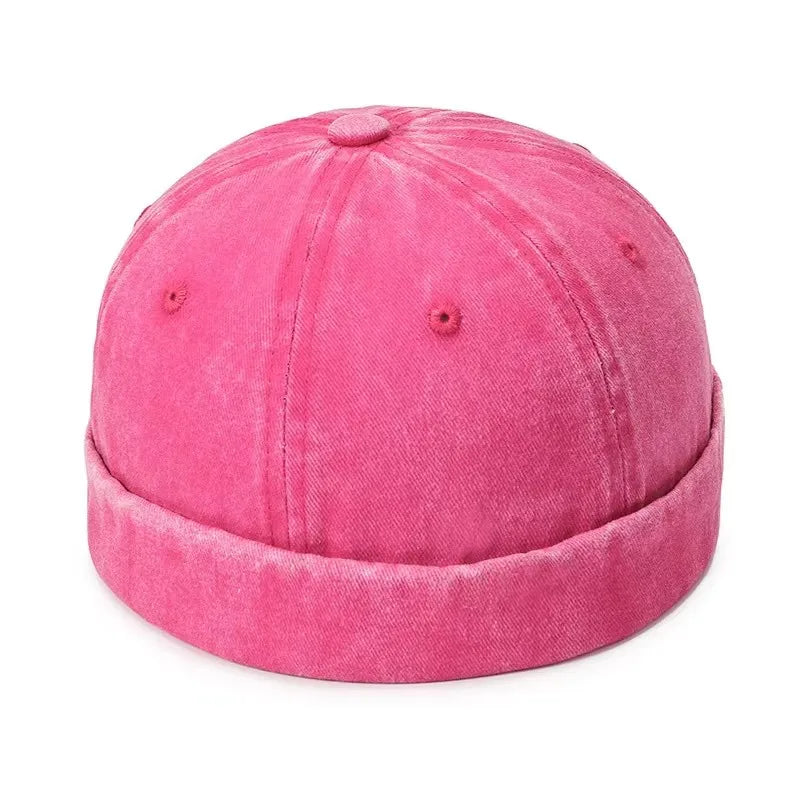 New Women Men Solid Cotton Cap Hat Washed Denim Beanie Hat