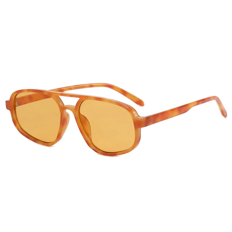 Luxury Brand Design Vintage Sunglasses For Women Men Thick Frame Double Bridges Eyewear Female Fashion Pilot Sun Glasses UV400