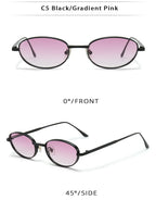 European and American Personalized Small Frame Oval Exquisite Metal Glasses for Men and Women Fashionable Anti-Uv Sunglasses
