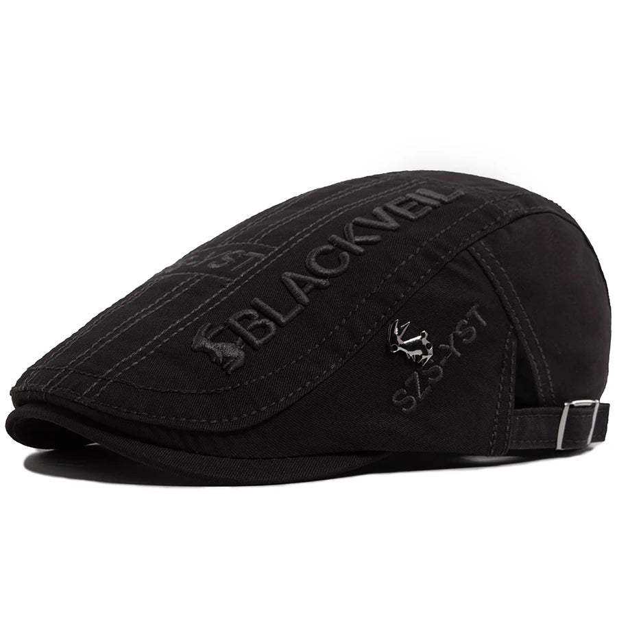 Men Beret Fashion Rabbit Embroidery Flat Caps Spring Summer Visor For Male