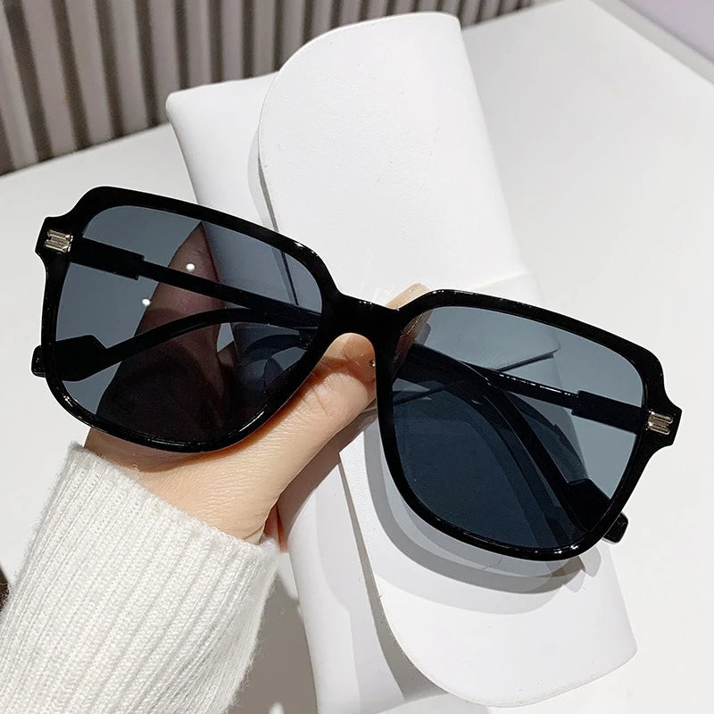 Classic Fashion Large Frame Square Glasses Transparent Lens Casual Decorative Glasses Suitable for Office Очки Солнечные Мужские