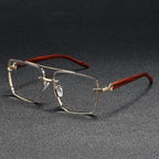 Luxury Square Sunglasses Men New Wooden Vintage Designer Fashion Glasses Women Vacation Gradient Eyewear