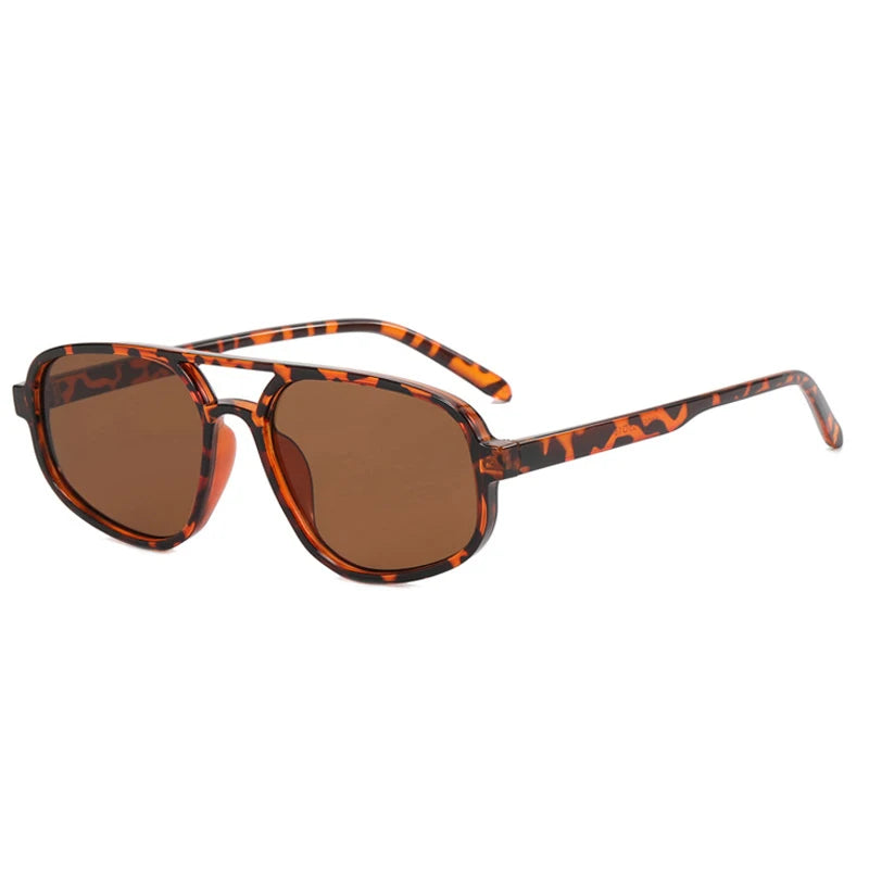 Luxury Brand Design Vintage Sunglasses For Women Men Thick Frame Double Bridges Eyewear Female Fashion Pilot Sun Glasses UV400