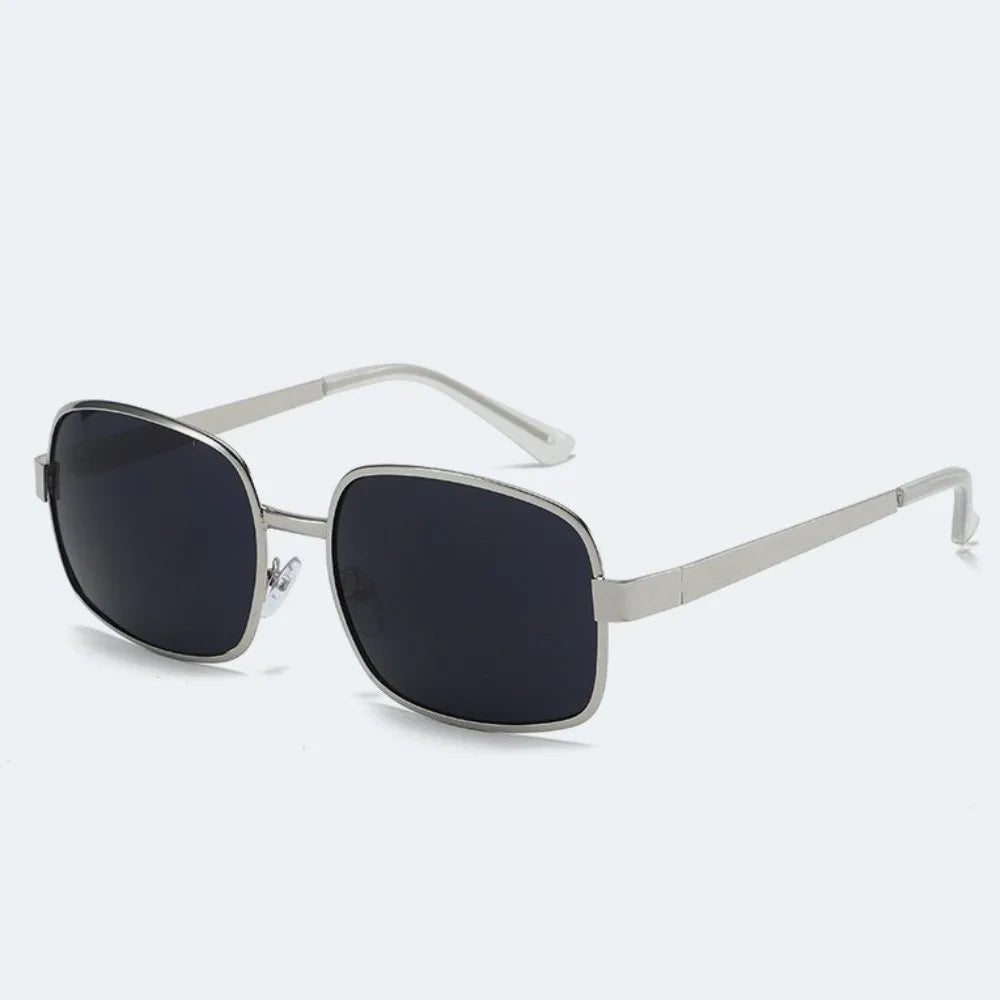 Retro Metal Sunglasses Large-Framed RED Lens Sun Protection Glasses
