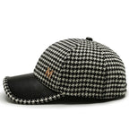 Fashions Check Baseball Cap for Women Winter Keep Warm Windproof Street Wild Trend Cap