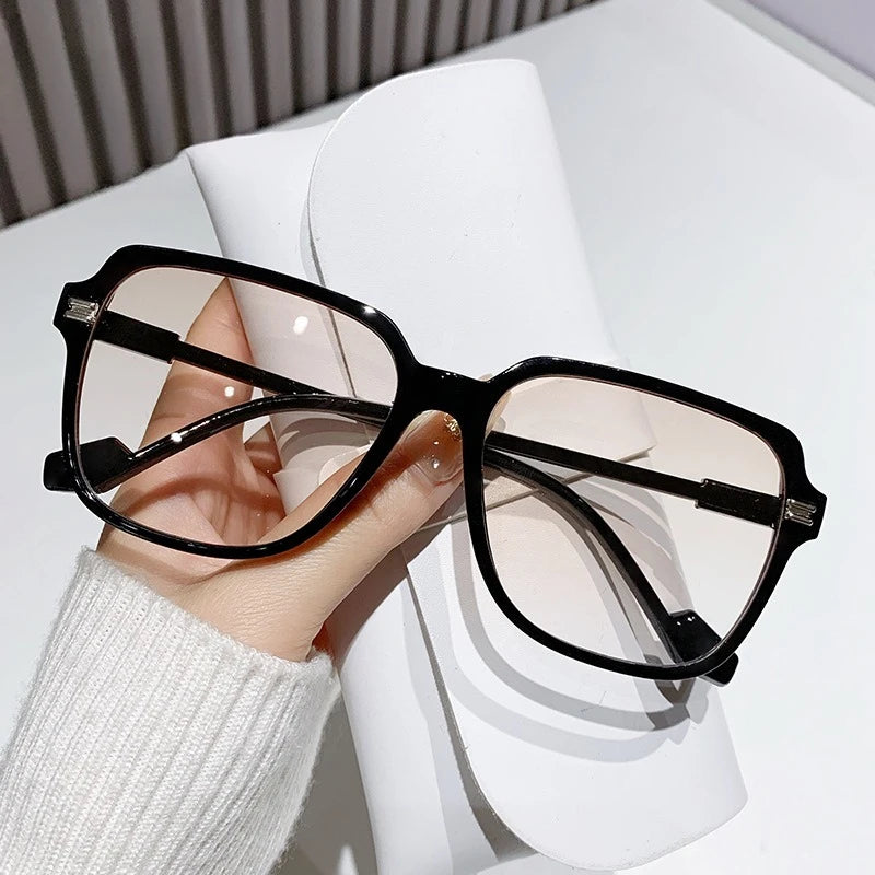 Classic Fashion Large Frame Square Glasses Transparent Lens Casual Decorative Glasses Suitable for Office Очки Солнечные Мужские