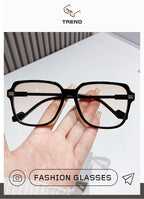 Classic Fashion Large Frame Square Glasses Transparent Lens Casual Decorative Glasses Suitable for Office Очки Солнечные Мужские