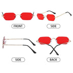 Luxury Rimless Square Sunglasses Man Brand Designer Frameless Gradient Sun Glasses Woman Fashion Vintage Metal Oculos De Sol
