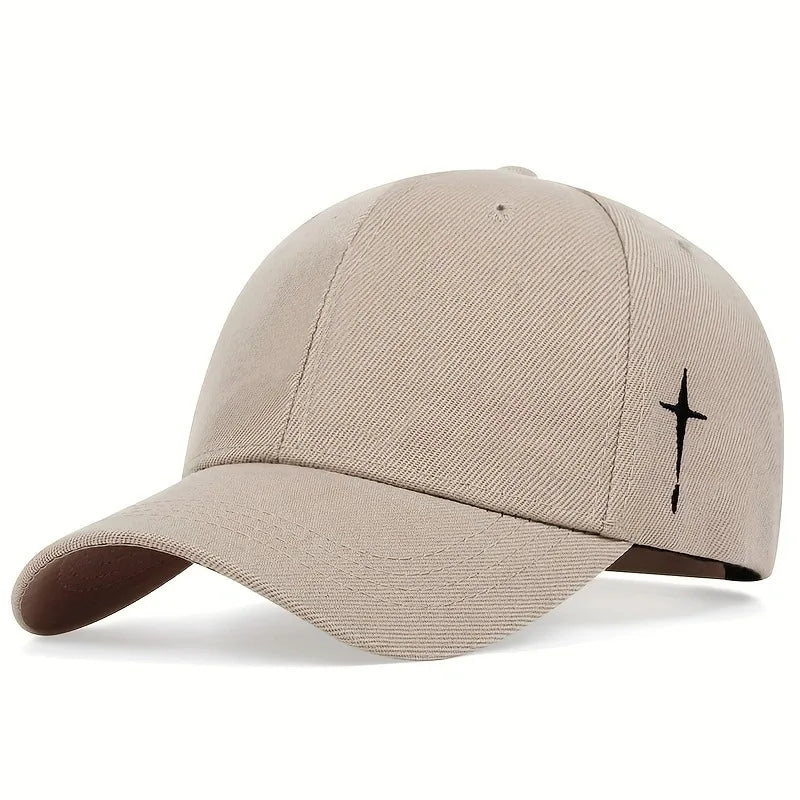 Unisex Spring Style Sports  Baseball Hat with Side - Embroidered Cross Patterns. Outdoor Adjustable Casual Hat Sunscreen Hats