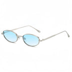 European and American Personalized Small Frame Oval Exquisite Metal Glasses for Men and Women Fashionable Anti-Uv Sunglasses