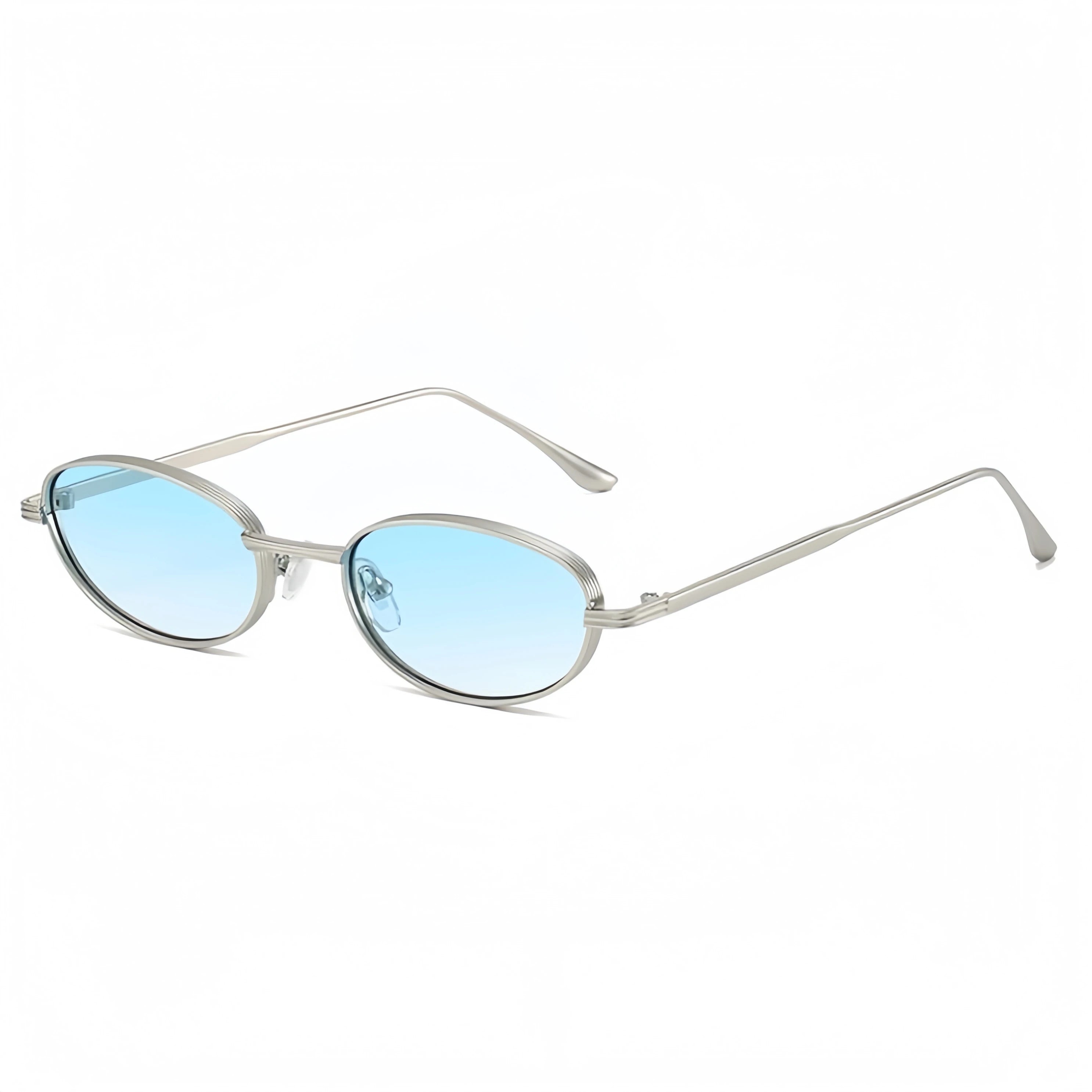 European and American Personalized Small Frame Oval Exquisite Metal Glasses for Men and Women Fashionable Anti-Uv Sunglasses